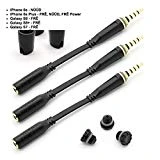 3X Great Value Tech Headphone Audio Adapter/Cable Includes Jack Cover for LifeProof iPhone 6s / 6s Plus NUUD/Samsung Galaxy S7 FRE (Black)