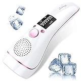 Ice Hair Removal at-Home for Women Permanent IPL Hair Removal Upgrade to 999,999 Flashes Professional Hair Remover Device Care with Icing Sense Painless Treatment Facial Body and Whole Body (White)