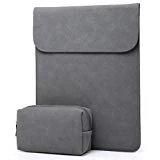 HYZUO 13 Inch Laptop Sleeve Case Compatible with 2019 2018 New MacBook Air 13 / MacBook Pro 13 2016-2019/12.9 New iPad Pro 2018 / Surface Pro 6 5 4 3 / Dell XPS 13 with Small Bag, Faux Suede Leather