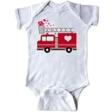 inktastic - Valentine's Day Red Firetruck Infant Creeper 6 Months White 2873d