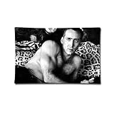 Reawoo Custom Black and White Funny Nicolas Cage Pillowcase Soft Nap Pillow Cover Protecter with Zipper 20x30 Inches