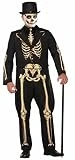 Forum Novelties Men's Skeleton Suit Formal Attire with Jacket and Pants, Black/White L