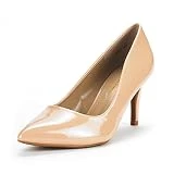 DREAM PAIRS Women's KUCCI Nude Pat Classic Fashion Pointed Toe High Heel Dress Pumps Shoes Size 9 M US