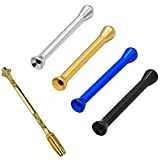 5 Pack Mini Snuff Snorter Straws Tube Portable Stainless Steel Sniffer Snorter Nasal Dispenser Bullet and Mini Snuff Metal Medicine Spoon for Sniffer Snuff Powder Shovel