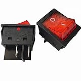 2pcs 4Pins 30A 125V/ 250V T85/55 1E4 Large Current Rocker Power Switches for Inverter Welding Machine JD03-A1 TUV CE CQC Certificate, Black Color
