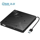 External DVD Drive for Laptop, USB 3.0 Portable Optical Slim CD/DVD Burner Player RW Drive Compatible with Desktop PC Windows XP/ 2003/ Vista/ 7/8, Linux, Mac os System