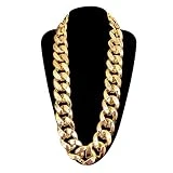 DaNaRaa Men's Chunky Necklace, Rapper Fake Gold Chain 90s Hip Hop Fake Gold Necklace Costume Accessory (27.5 Inches1.37inches)