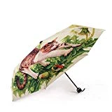 ZHOUYANG Umbrella Creative Umbrella, Three Fold Silver Gel Sunscreen Umbrella, Three Fold Manual Sunny Umbrella