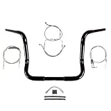 Hill Country Customs 1 1/4' Black 14' Ape Hanger Handlebar Kit for 1996-2006 Harley-Davidson Electra Glide, Ultra Classic, Street Glide models with Cruise Control - BSC-BB14GB-ESG06-C