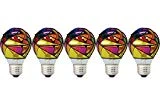 GE Lighting 46645 Party Light 25-Watt Stained Glass A19 Light Bulb, 5-Pack