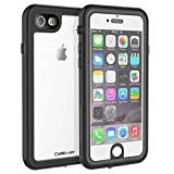 CellEver iPhone 6 / 6s Clear Case Waterproof Shock Absorbing IP68 Certified SandProof Snowproof Full Body Protective Transparent Cover Fits Apple iPhone 6 and iPhone 6s (4.7') KZ Black