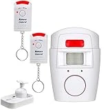 Mbangde Wireless Security Alert Alarm Indoor/Outdoor Wall Mounted PIR Infrared Motion Sensor Detector Anti-theft System Kit With 2 Remote Controllers 105dB for Driveway Garage