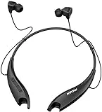 Mpow Jaws Gen5 Bluetooth Headphones 18H Playtime for Work from Home, V5.0 Wireless Neckband Headphones Online Teaching & Conference, Bluetooth Headset Call Vibrate & CVC6.0 Noise Cancelling Mic, Black