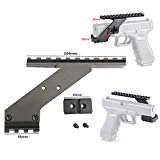 FIRECLUB Tactical Precision Machined Aluminum (NOT PLASTIC) Weaver Picatinny Top & Bottom Pistol Handgun Scope Mount for Sights,Lights & Accessories Fits Glock Pistols with Front Accessories