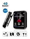 MP3 Player with Bluetooth,32GB Clip MP3 Player with FM Radio Wired Earbuds,Music Player with Touch Full Screen, Voice Recorder,Video Play, Wrist Belt, Mini MP3 Player Bluetooth for Running Workout