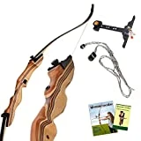KESHES Takedown Recurve Bow and Arrow - 62' Recurve Hunting Bow 15-35lb Draw Back Weight - Right and Left Handed - Included Rest, Stringer Tool, Sight and Full Assembly Instructions Archery