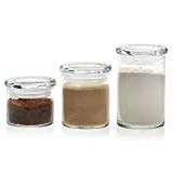 Libbey Cylinder 3-Piece Multi-Size Glass Storage Jar Set with Lids, 15-ounce, 22-ounce, 31-ounce