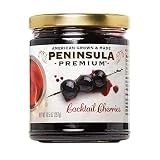 Peninsula Premium Cocktail Cherries | Award Winning | Deep Burgundy-Red | Silky Smooth, Rich Syrup | Luxe Fruit Forward, Sweet-Tart Flavor | American Grown & Made (10.5 oz)