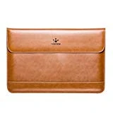 LENTION Split Leather Sleeve Case Compatible 2016-2019 MacBook Pro 13 (Thunderbolt 3), New Mac Air, XPS 13, iPad Pro 12.9 and Ultra Slim Laptop, Magnetic Snaps & Soft Touch (Brown)