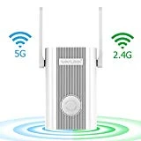 WAVLINK 1200Mbps Dual Band Wi-Fi Extender, Wireless Repeater Range Extender, 2 x 5DBi Antennas Signal WiFi Booster Repeater/AP Mode,Plug and Play, WPS, Support Any Router