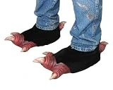 Zagone Bird Feet, Red and White Latex Claws, Black Faux Fur