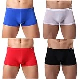 Men's Silky Boxer Briefs Short Leg Underwear Pack Health to Wear, 4pack-a02, Medium