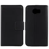 Gukas Design Genuine Leather Case for BlackBerry Priv STV100-1 5.4' Wallet Premium Flip Protection Cover Skin Pouch with Card Slot (Black)
