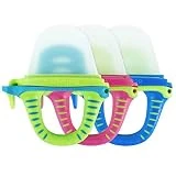 teetherpop 3 Pack - Fillable Teethers for Babies, Breastmilk, Purees, Water, Smoothies, Juice, Baby Food & More (Blue, Pink & Teal)