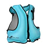 OMOUBOI Inflatable Snorkel Jacket Adult with Leg Straps for Men Women Snorkel Vest for Snorkeling Diving Swimming-New Packaging(Blue)