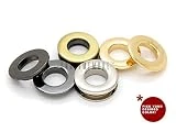 CRAFTMEmore Metal Push Snap Together Grommet Flat Surface Snap Rings Eyelet O-Rings Purse Loop Easy Installation Pack of 4 Complete Rings (11mm (7/16'), Gunmetal Black)