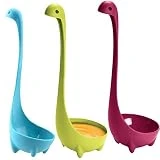 AODD Long Handle Spoon, 3 PCS Kitchen Supplies Dinosaur Spoons Soup Loch Ness Ladle, High Temperature Resistant, Easy to Clean, Non-Toxic Odorless, Safety material, for Kitchen Cooking Gadgets