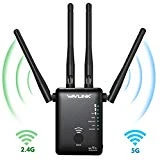 WiFi Range Extender/Signal Booster,WAVLINK WiFi Repeater WiFi Coverage up to 1200 Mbps with Dual Band 5Ghz+ 2.4Ghz Works Any Router