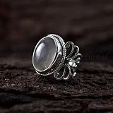 Natural Grey Moonstone Ring Womens Designer Band Ring All Sizes Womens Wedding Ring Solid 925 Silver Ring Women's Celtic Ring Queen Ring