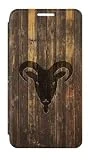 RW2182 Goat 2015 Year Wood Craving Graphic Printed Flip Case Cover For Samsung Galaxy S7 Edge