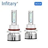 INFITARY HB1 9004 LED Headlight Bulb Newest Version Dual High Low Beam 9000 Lumens 72W 6500K Super Bright White LED Plug and Play Conversion Kit- 2 Year Warranty