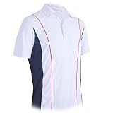 Monterey Club Men's Pike Colorblock Polo Shirt #1192 (White/Navy/Red, X-Large)