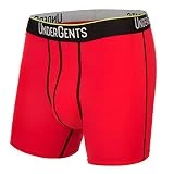UnderGents Men's Boxer Brief Underwear Ultra Comfort Without Compression Inspirato CloudSoft Fabric For Comfort All Day, Everyday, in Everyway Red Medium