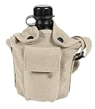 Rothco Vintage Canvas Carry-All Canteen Cover with Shoulder Strap, Khaki