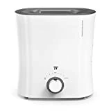 TaoTronics Evaporative Humidifier for Guitar Room, Top Fill Humidifiers with Wick Filter, No Mist & No Noise, Invisible Moisture for Instruments and Furnitures,White-(2.5 L/0.66 gal, 110V)