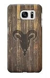 R2182 Goat 2015 Year Wood Craving Graphic Printed Case Cover For Samsung Galaxy S7 Edge