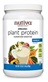 Nutiva Organic Plant Protein Superfood Smoothie, Vanilla, 1.4 Pound | USDA Organic, Non-GMO, Non-BPA | Vegan, Gluten-Free, Keto & Paleo | 23g Protein Shake & Meal Replacement with No Sugar