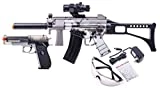 GameFace GFRPKTGS Ghost Affliction Full-Auto Airsoft BB Rifle And Spring-Powered Pistol Kit With Safety Glasses And BB's, (Grey/Smoke)