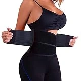 QEESMEI Waist Trainer Belt for Women - Waist Cincher Trimmer - Slimming Body Shaper Belt - Sport Girdle Belt, Large Black