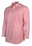 Marquis 009SL Men's Long Sleeve Slim Fit Solid Dress Shirt - Dusty Rose - 18-18.5 6-7