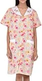 Women's Snap-Up Sleeveless Cotton House Dress by EZI