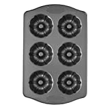 Wilton Excelle Elite Mini Fluted Tube Cake Pan, 6-Cavity