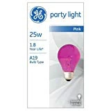 GE Lighting 22730 25-Watt 1900-Lumen Specialty A19 Incandescent Light Bulb, Pink