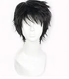 Short Black Men Fluffy Straight Cosplay Heat Resistant Halloween Wig
