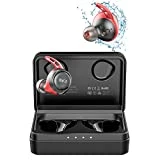 True Wireless Earbuds, MIFA X11 in-Ear Bluetooth 5.0 Headset, IPX7 Waterproof Sport Headphones Earphones APTX, 100 Hrs Playtime, CVC8.0 Mic for Phone Call, Red & Black