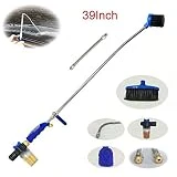 Buyplus Hydro Jet Power Washer - 39'' Extendable Flexible Car Washing Wand, Garden Water Hose Sprayer Nozzle Tips Attachment,Glass Window Cleaning Tool,with Foam Cannon Brush